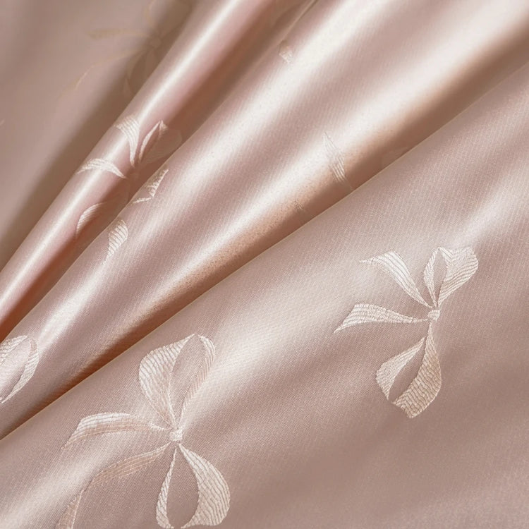 Embroidered Bow Elegance Bedding Set