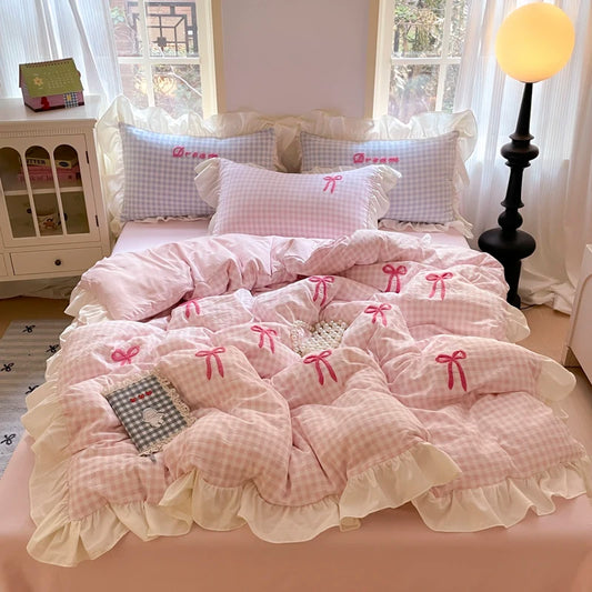 Ribbon Gingham Dream Bedding Set