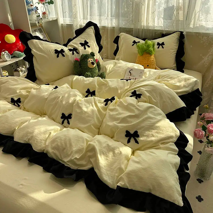 Midnight Bow Coquette Bedding Set