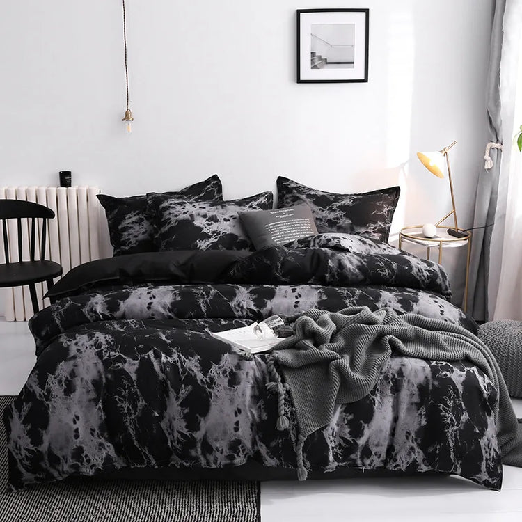 Midnight Marble Minimalist Bedding Set