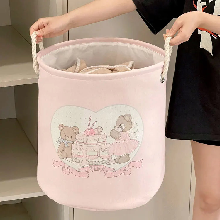 Kawaii Pink Laundry Basket