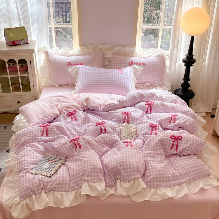 Ribbon Gingham Dream Bedding Set
