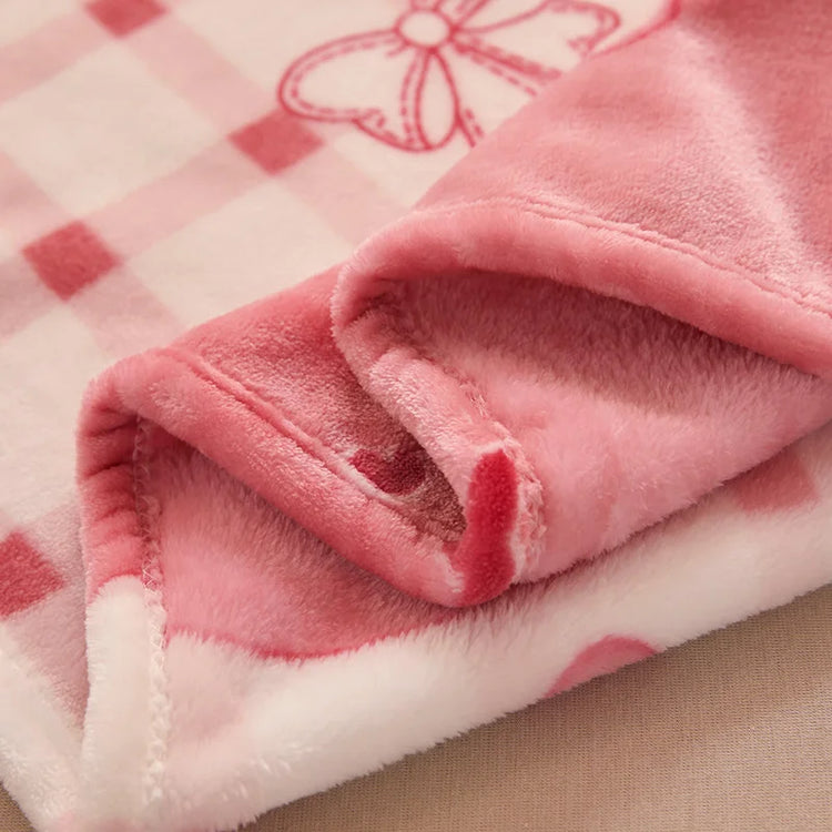 Strawberry Plaid Cozy Blanket