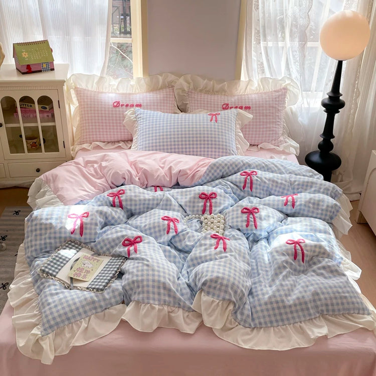 Ribbon Gingham Dream Bedding Set