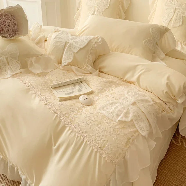 Lace Bow Coquette Bedding Set