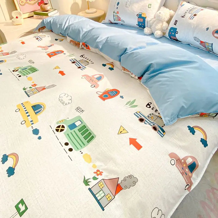 Playful Kawaii Friends Bedding Set
