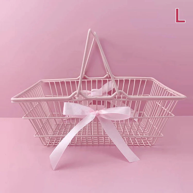 Pink Mini Bow Storage Basket