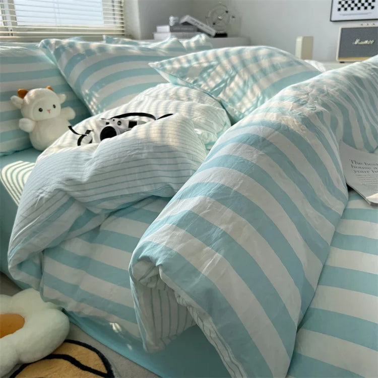 Pastel Stripe Cloud Bedding Set