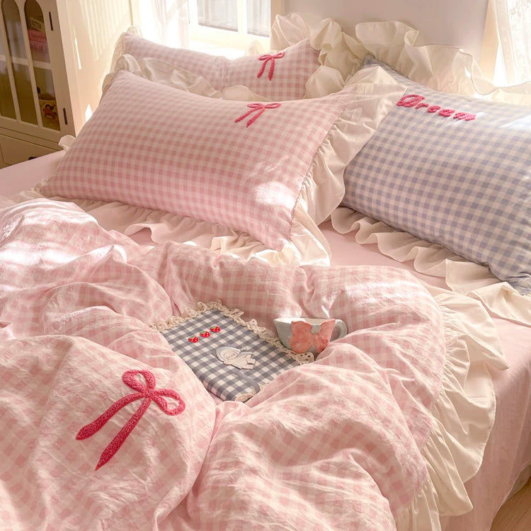 Ribbon Gingham Dream Bedding Set
