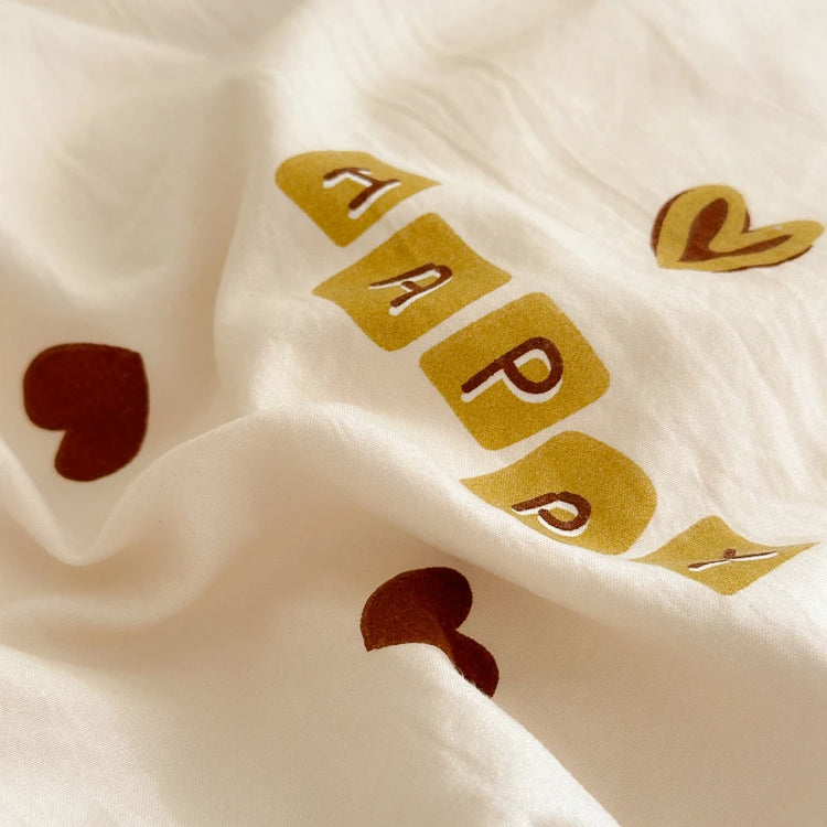 Tiny Heart Mocha Bedding Set