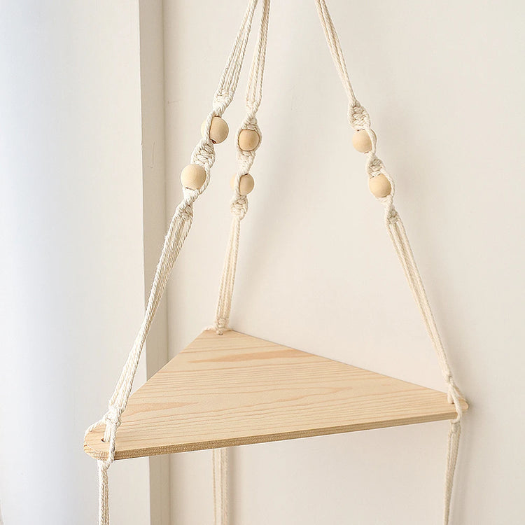 Macrame Wood Hanging Shelves