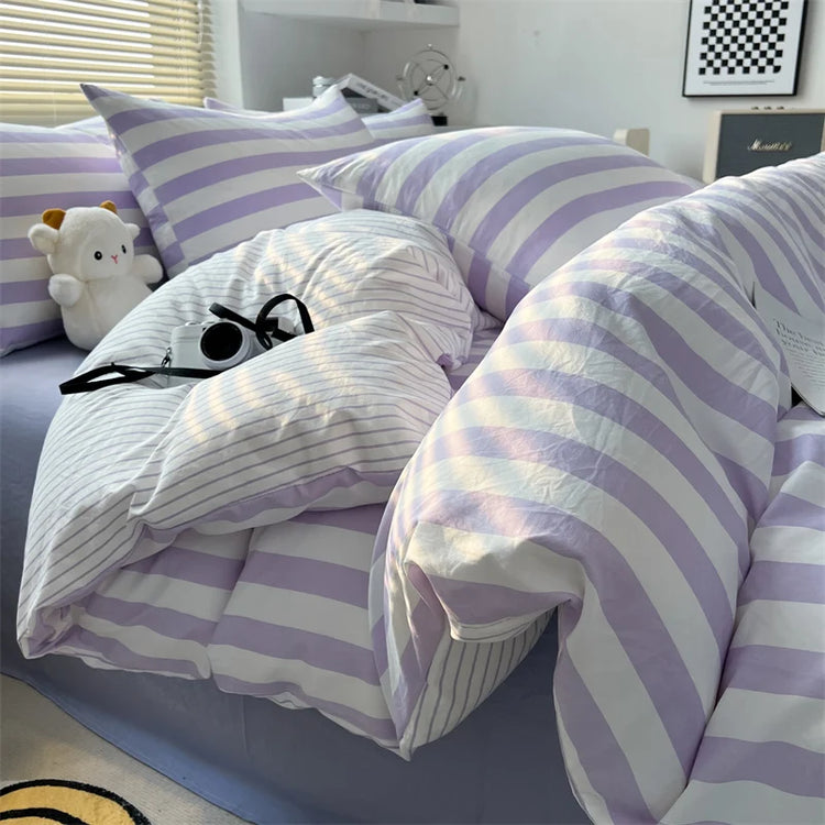 Pastel Stripe Cloud Bedding Set