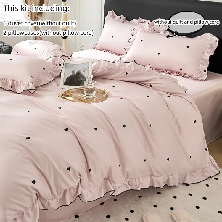 Delicate Polka Ruffle Bedding Set