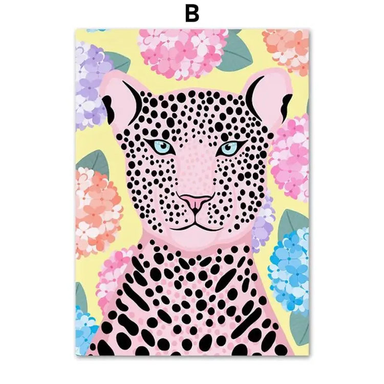 Leopard Girl Pastel Posters