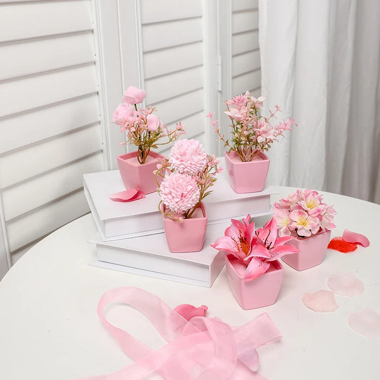 Mini Pink Artificial Plants