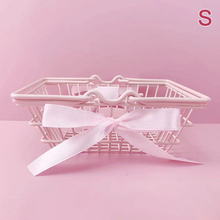 Pink Mini Bow Storage Basket