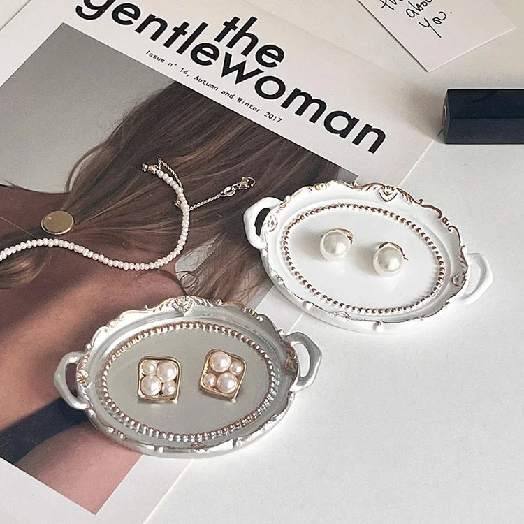 Vintage Round Jewelry Tray