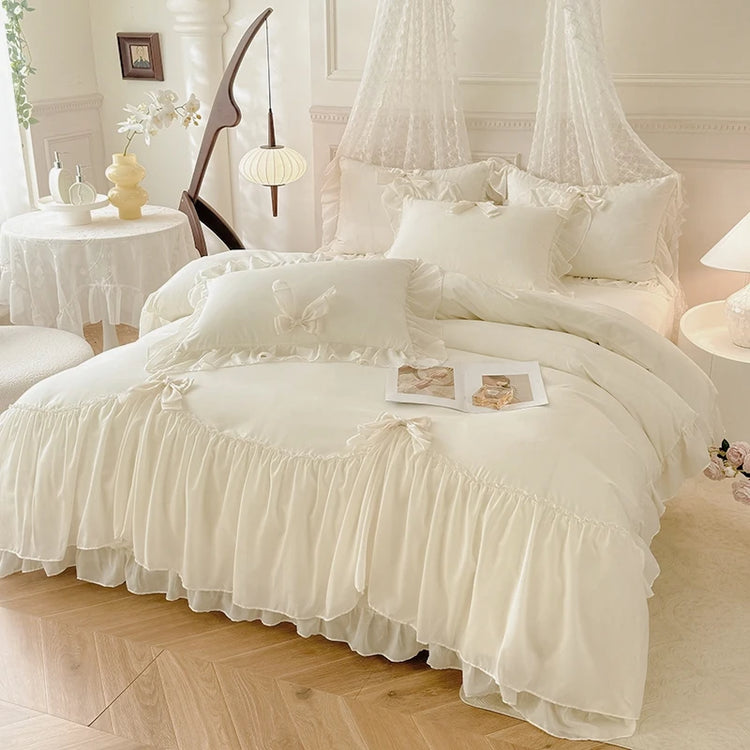 Lace Bow Princess Coquette Bedding Set
