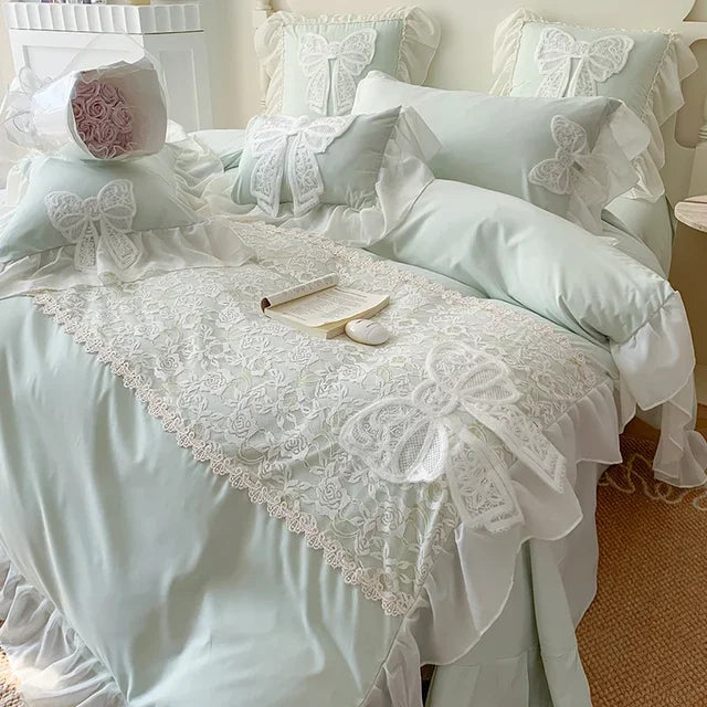 Lace Bow Coquette Bedding Set