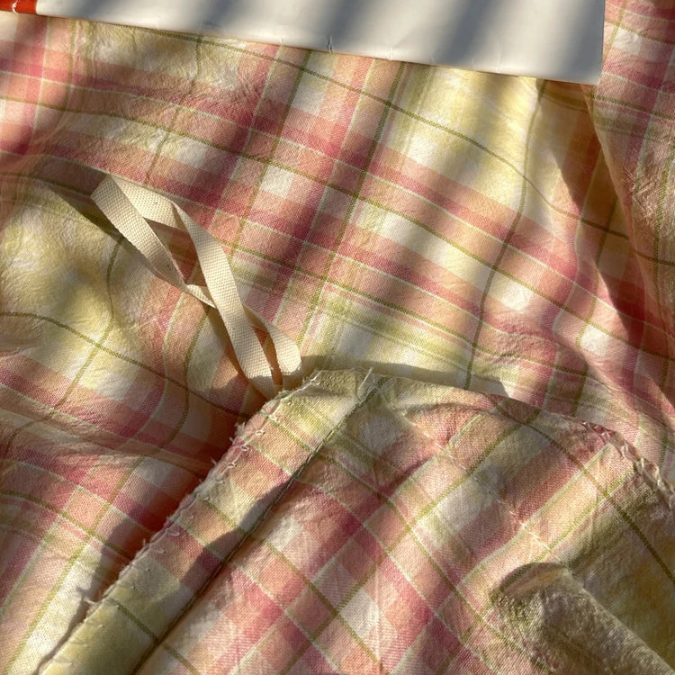 Pastel Grid Plaid Bedding Set