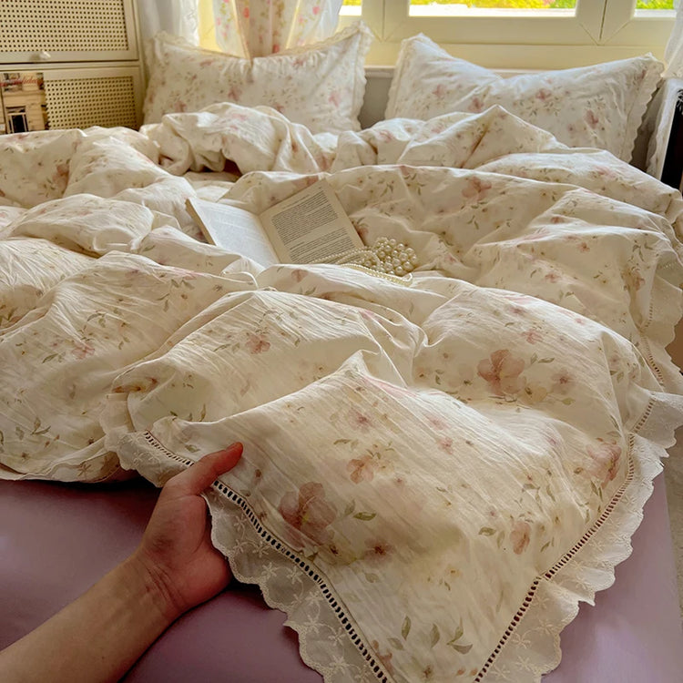 Soft Rose Garden Bedding Set