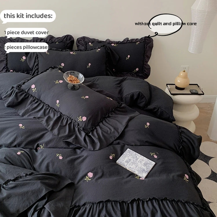 Rose Whisper Embroidered Bedding Set