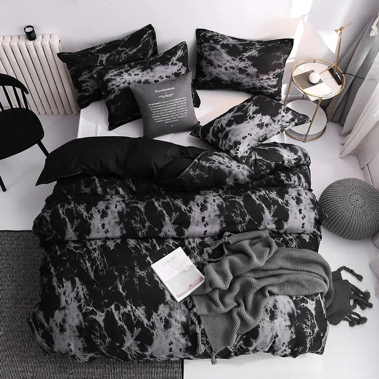 Midnight Marble Minimalist Bedding Set