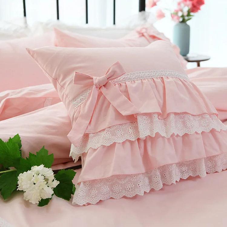 Pink Princess Embroidered Pillowcase