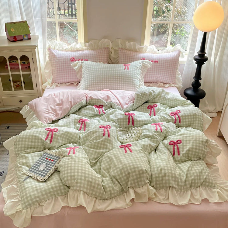 Ribbon Gingham Dream Bedding Set