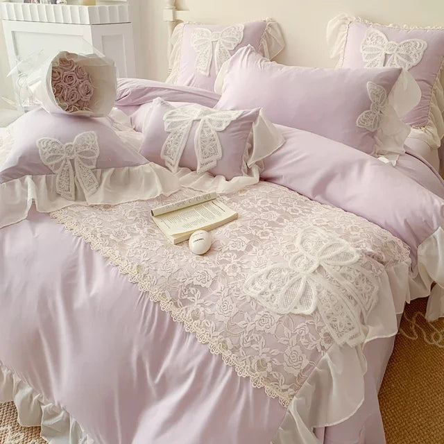 Lace Bow Coquette Bedding Set