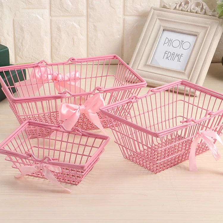 Pink Mini Bow Storage Basket