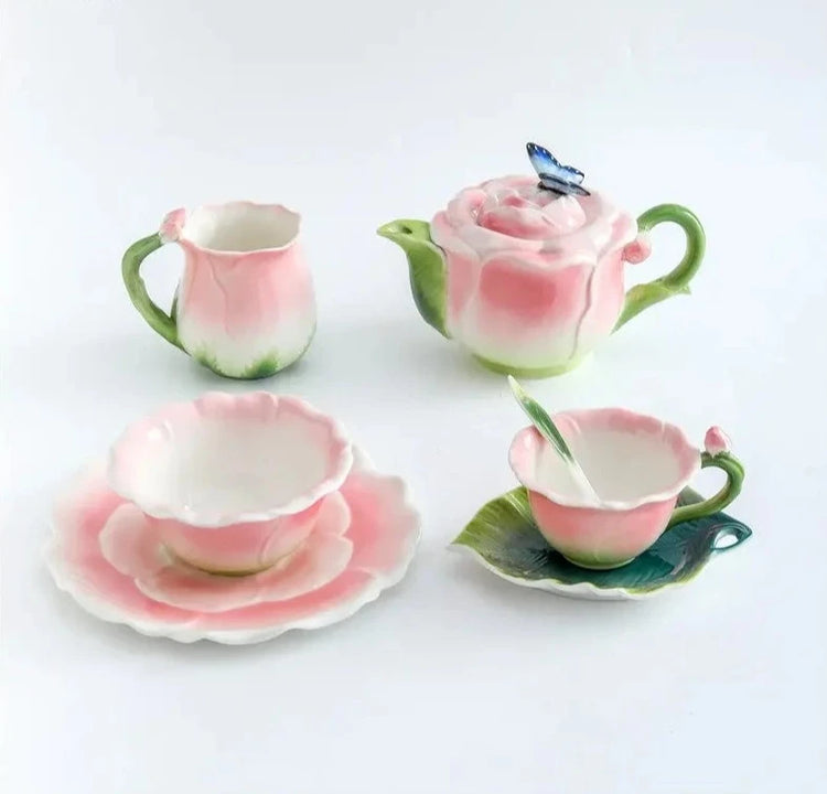 Ceramic Flower Tea Set