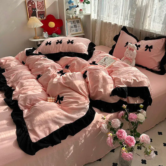 Midnight Bow Coquette Bedding Set