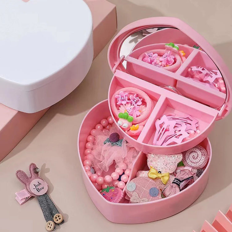 Heart Jewelry Storage Box With Mirror