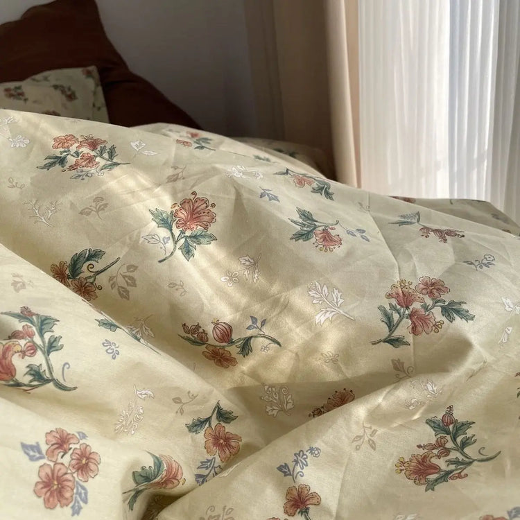 Vintage Brown Floral Bedding Set