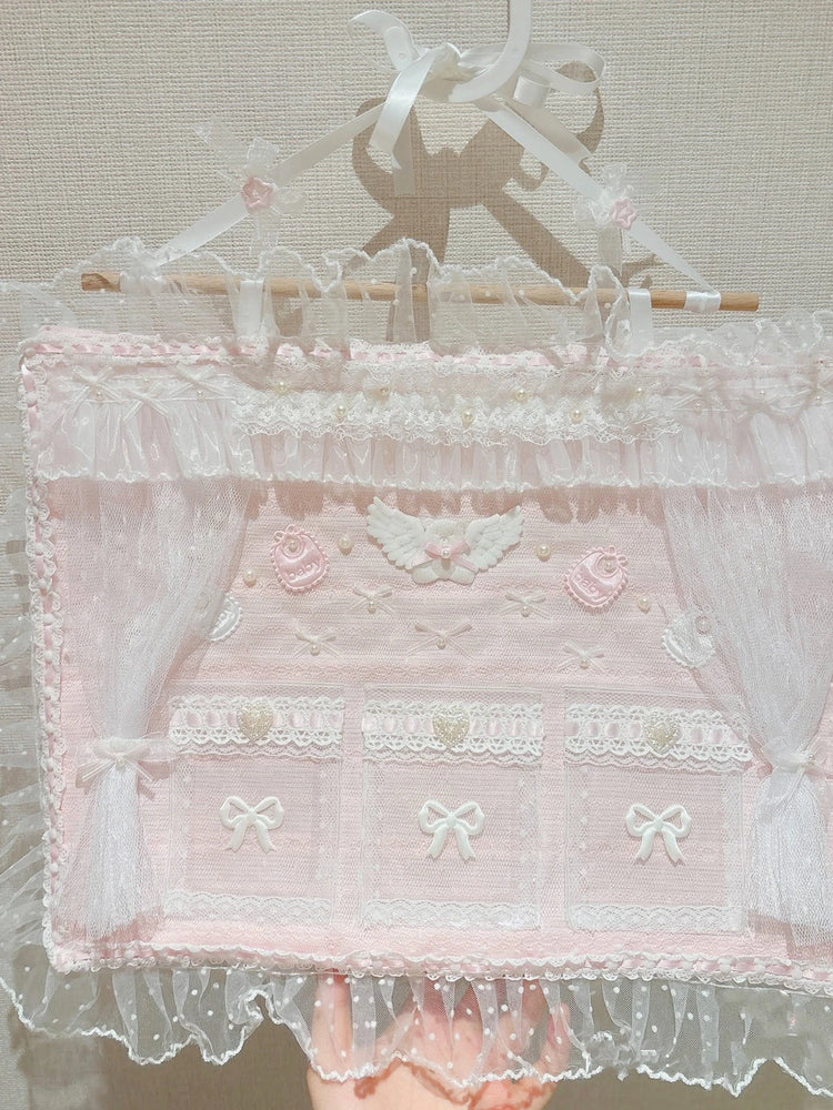 Kawaii Pink Lace Wall Mounted Storage Bag