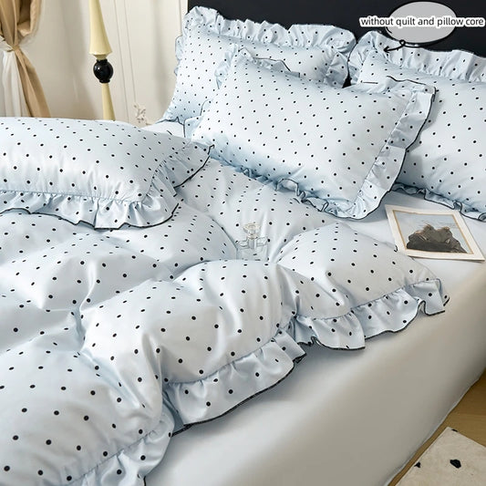 Delicate Polka Ruffle Bedding Set