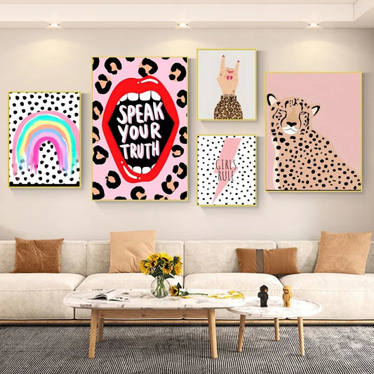 Leopard Girl Power Posters