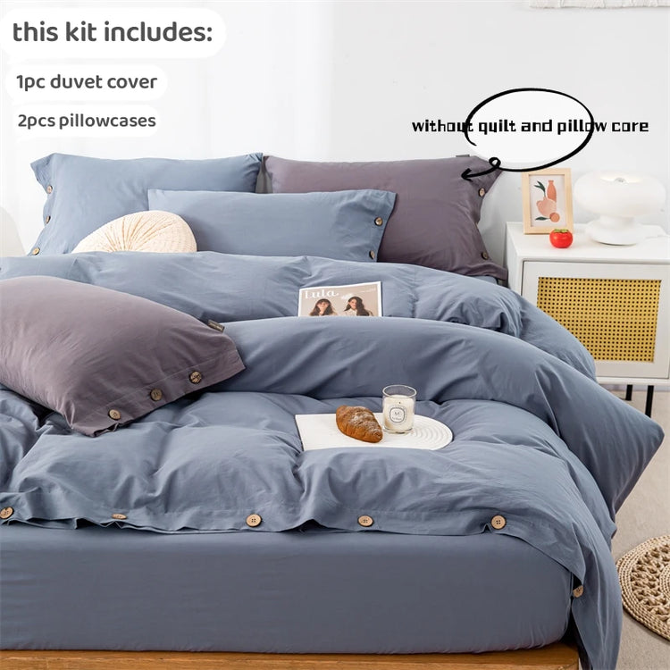 Buttoned Calm Minimal Bedding Set
