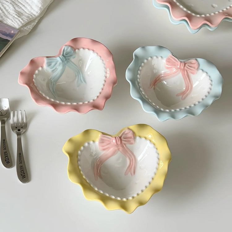 Coquette Ceramic Heart Plates