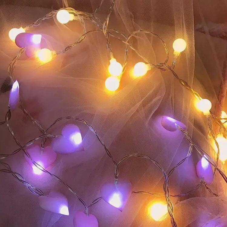 Ethereal Heart String Fairy Lights