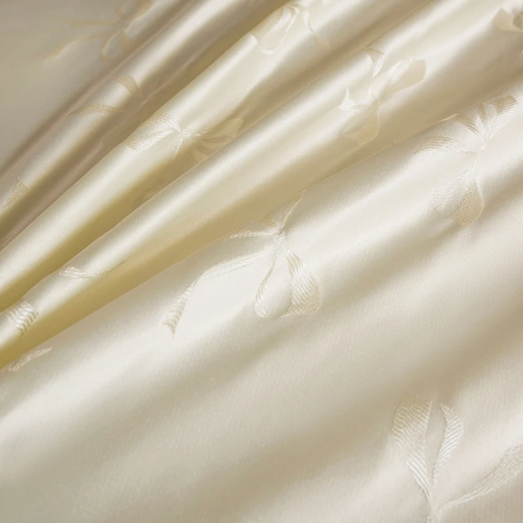 Embroidered Bow Elegance Bedding Set