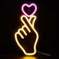 Finger Heart Neon Sign