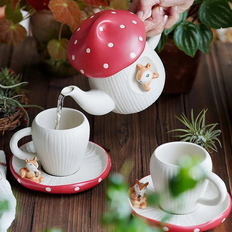 Mushroom Ceramic Tea Set