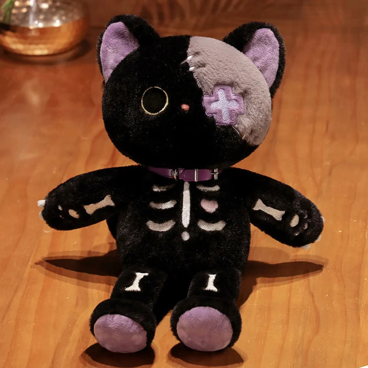 Goth Skeleton Cat Plush