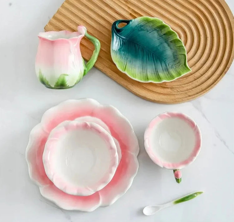 Ceramic Flower Tea Set