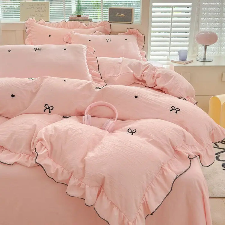 Petit Bow Ruffle Bedding Set