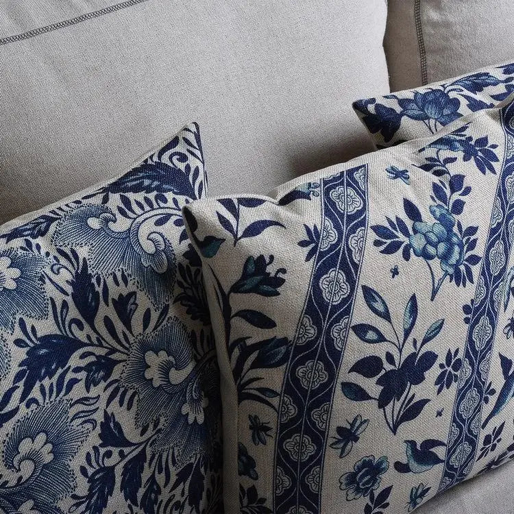 Blue Floral Pillow Case