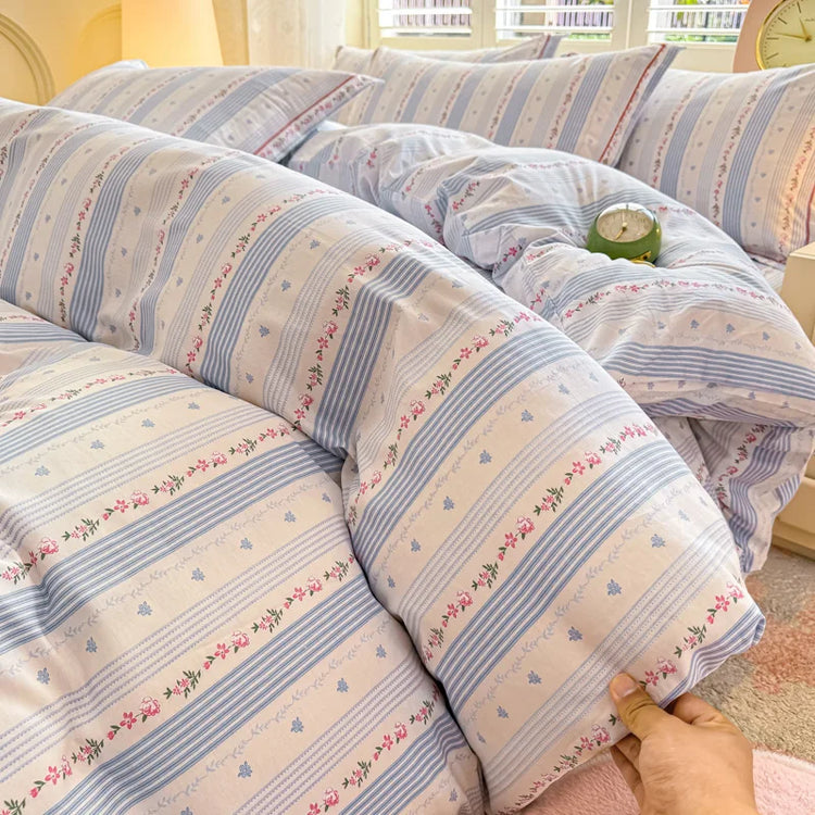 Blueberry Stripe Coquette Bedding Set