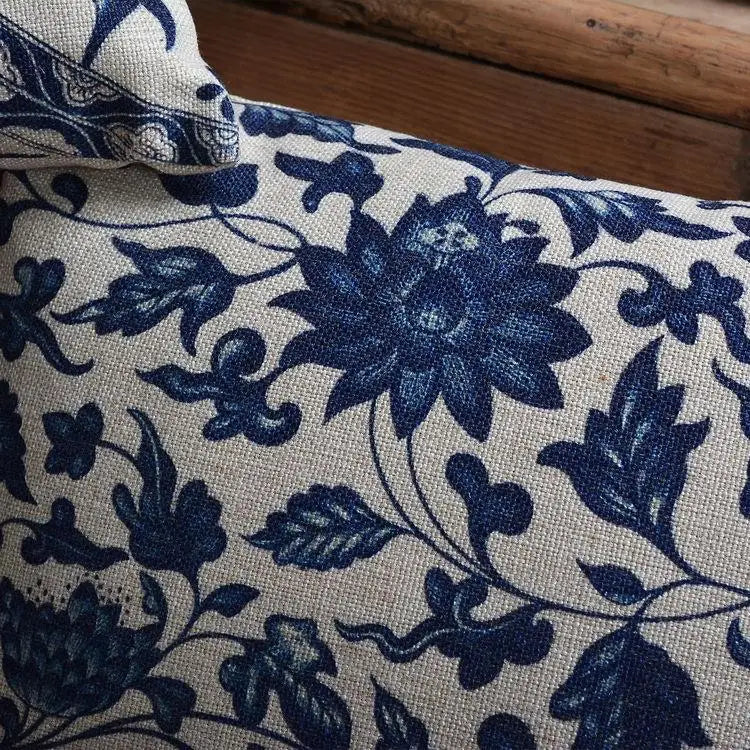 Blue Floral Pillow Case